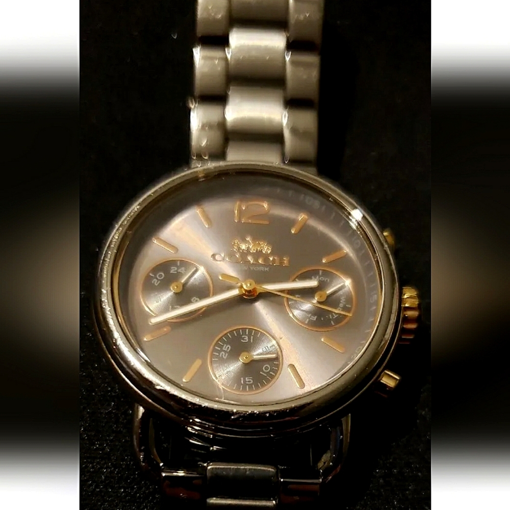 COACH Delancey 14502841 Grey Dial Day/Date Stainless Steel Women's Watch $295